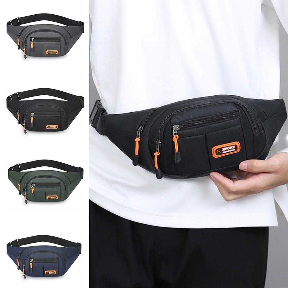 Large Capacity Men Chest Bag Waterproof Sports Walking Bag Zipper Mobile Waist Bag Riding