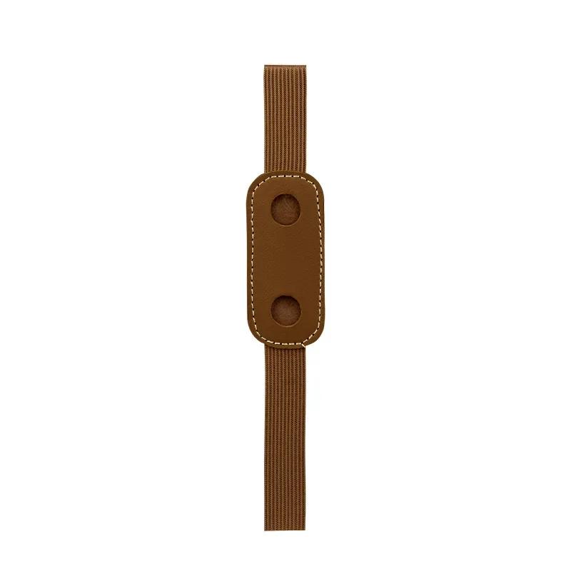 1Pcs Vintage Simple PU Leather Pencil Case Rubber Elastic Buckle Pen Holder Book Notebook Pen Clip Portable Stationery Pen Bag
