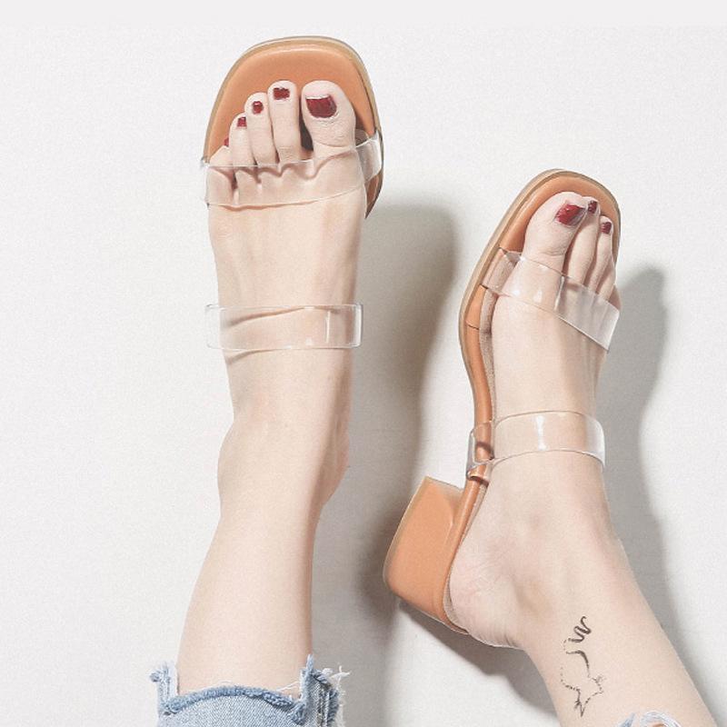 Heel Women Slipper Summer Outdoor Trendy Comfortable Women Sandals Thin Strap Women Slipper Elegant Women Shoe 2024