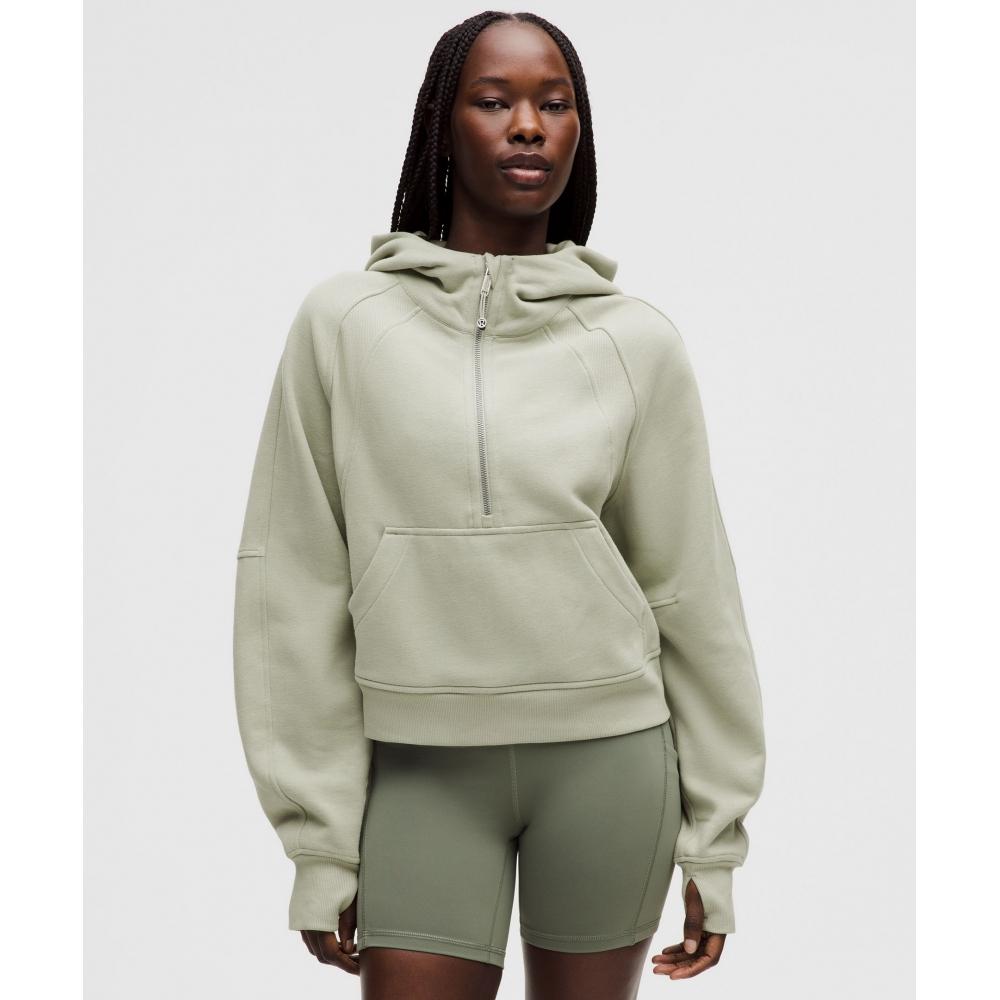 Lululemon Scuba Oversized Half Zip Hoodie Fog Green