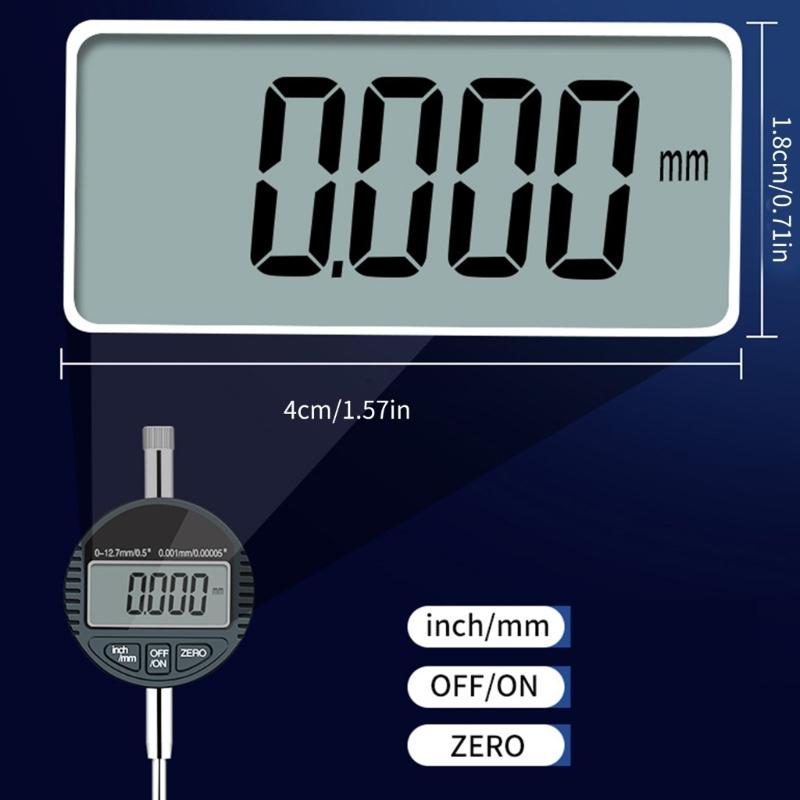 Electronic Digital Dial Indicator 0-12.7/25.4mm Digital ProbeIndicator Dial Test Gauges HighsResolution 0.001mm/0.00005"