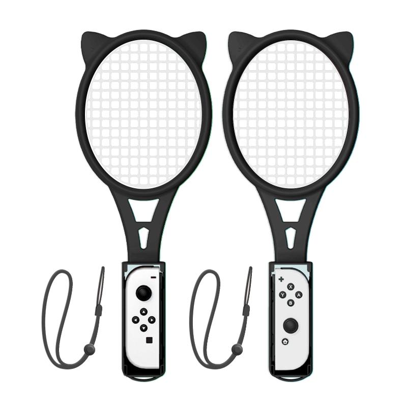 1 Pair Tennis Rackets Controller Grip Handle Kit for Switch OLED for Mario Tennis Aces Sports Game Accessory