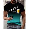 American cartoon gradual change color printing short-sleeved crew neck t-shirt, summer new loose versatile casual top