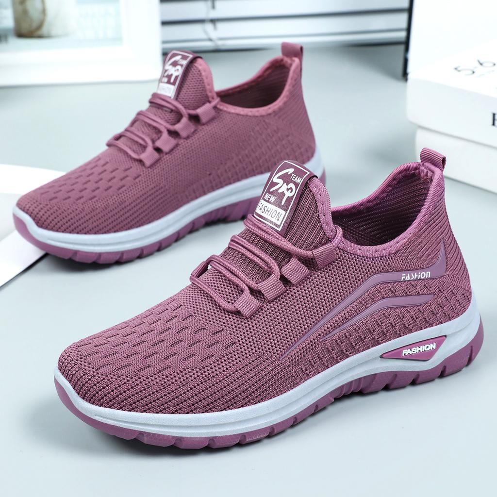 Shoes for Women Spring Autumn Fashion New Comfortable Non Slip Casual Shoes Breathable Mesh Lace-up Fly Weave Sneakers