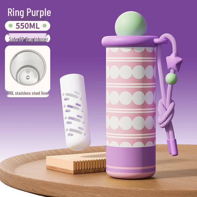 Shangqi 550ml Portable Titanium Straw Bottle with Ceramic Lining