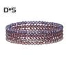 4Pcs/Set Beach Bracelet Fine Workmanship Non-Fading Stacked Bracelet Faux Crystal Versatile Bracelet for Daily Wear