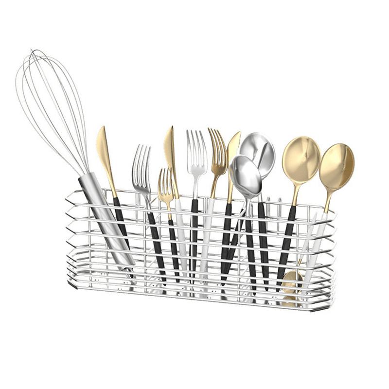 Stainless Steel Chopsticks Holder Kitchen Storage Shelf Spoon Fork Cutlery Holder Tableware Draining Rack Chopsticks Organizer
