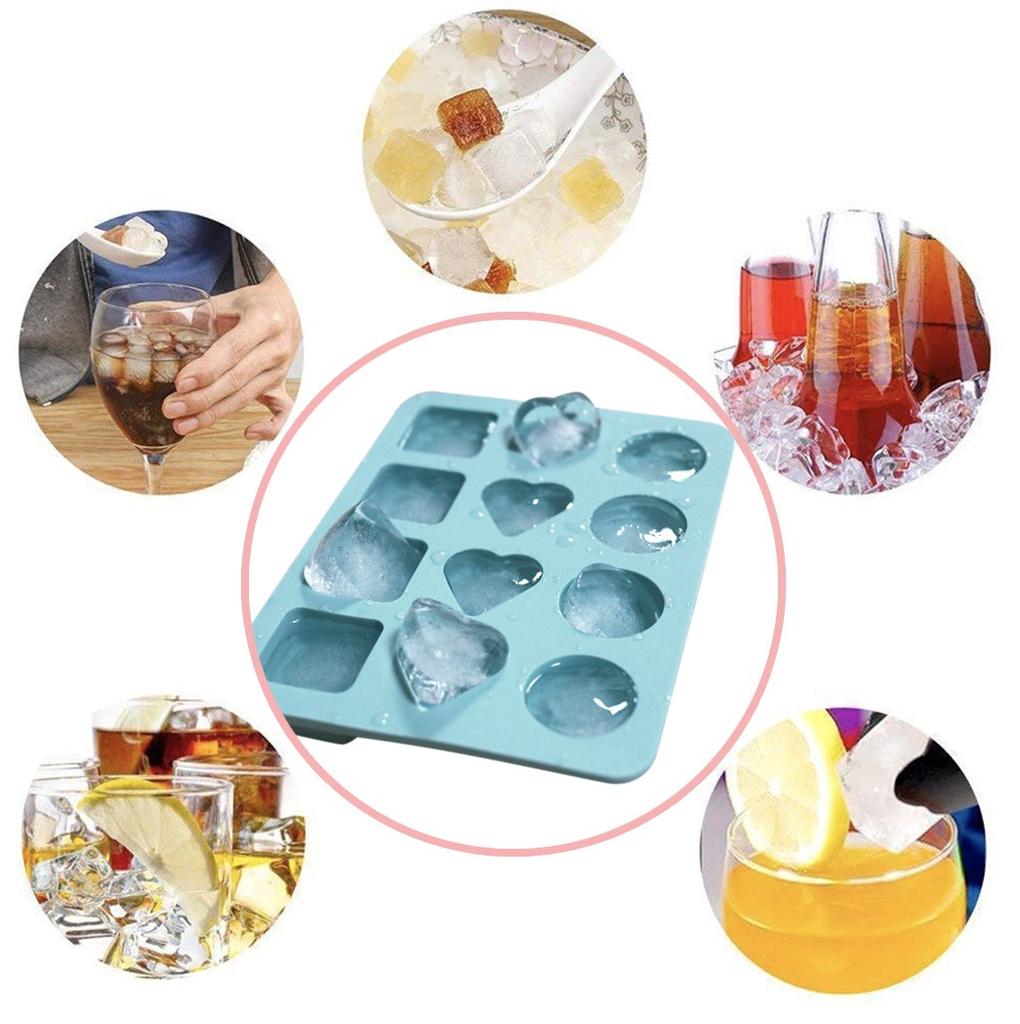 Three In One Ice Tray  Reusable Food-Grade Silicone Square Ice  Maker 