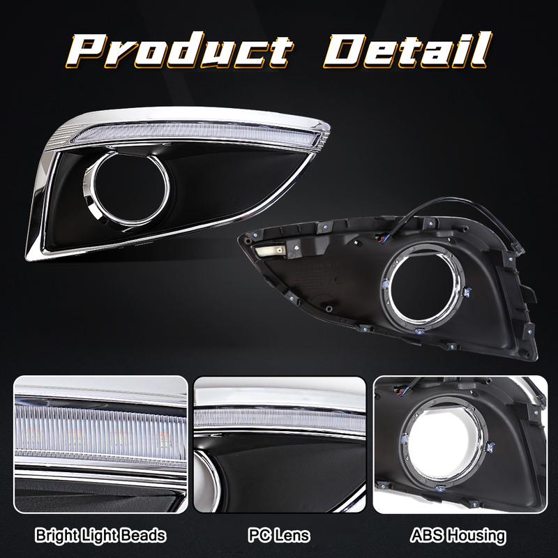 Car Light DRL For Hyundai IX35 2010 2011 2012 2013 Daytime Running Light Front Bumper Turn Signal Headlights Fog Lamp 12V