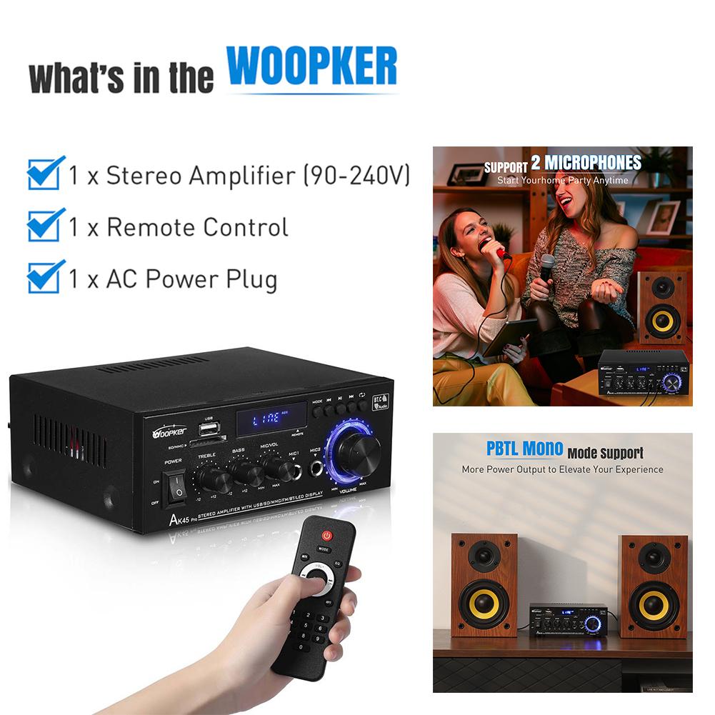 

Стереоусилитель мощности AK45 Pro Max 850 Вт 2-канальный класс D Hi-Fi театральный усилитель караоке для дома Bl F0D7