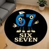 1pc Six Seven Round Chair Mat Office Area Rug - Non-Slip, Floor Mat for Office, Bedroom, and Indoor Decor P127162