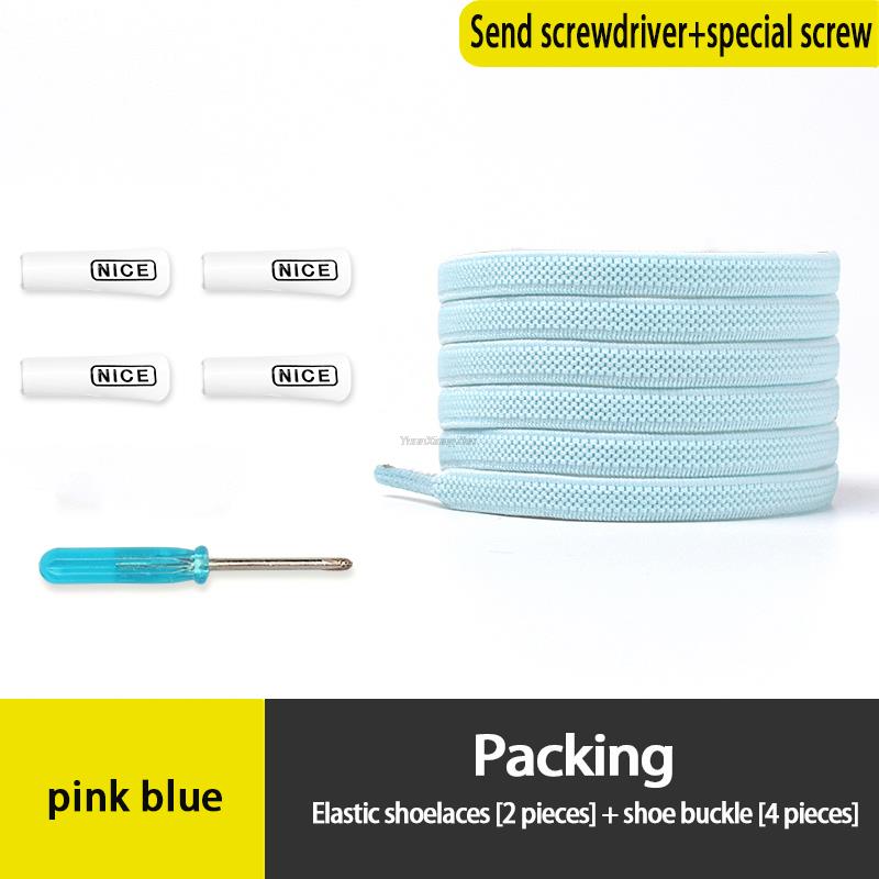 Fashion No Tie Shoe laces Elastic Laces Sneakers Flat Shoelaces without ties Kids Adult Quick Shoe lace Rubber Bands for Shoes