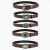 Western PU Leather Belt Embossed Pattern Waistband Jeans Waiststrap Waist Decors Women Turquoise Buckle Waist Belt