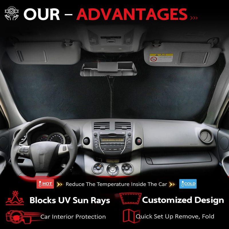 Foldable Sunshade for 2011-2020 Toyota Sienna Mini Van Front Window Custom Fit Car Accessories