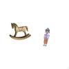 Rustic Wood Horse Figurine Sculpture Ornament for Countertop Cabinet TV Stand Tabletop with Asian