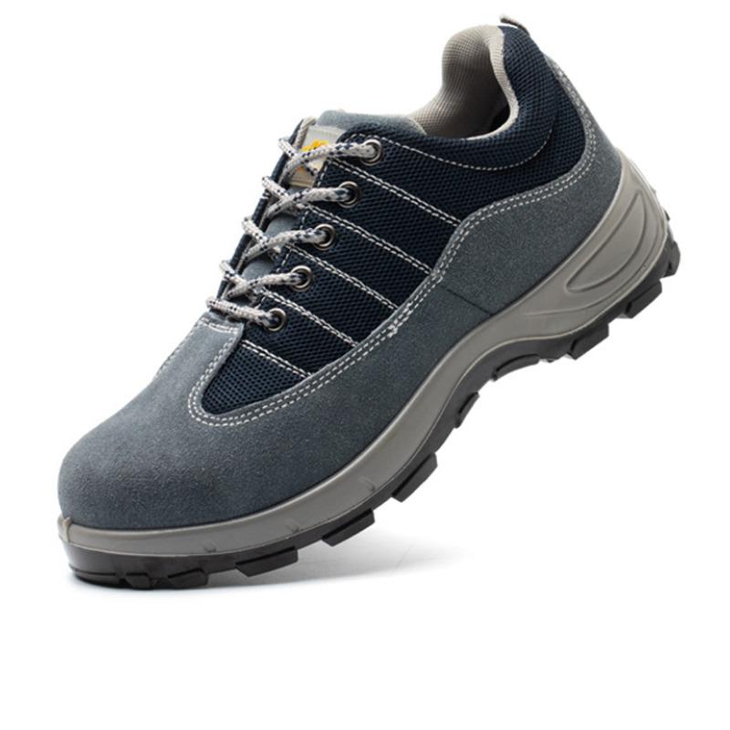 Labor Insurance Shoes Men's Anti-smash and Anti-puncture Wear Four-season Breathable Safety Shoes Lightweight, Soft and Comfortable Work Shoes