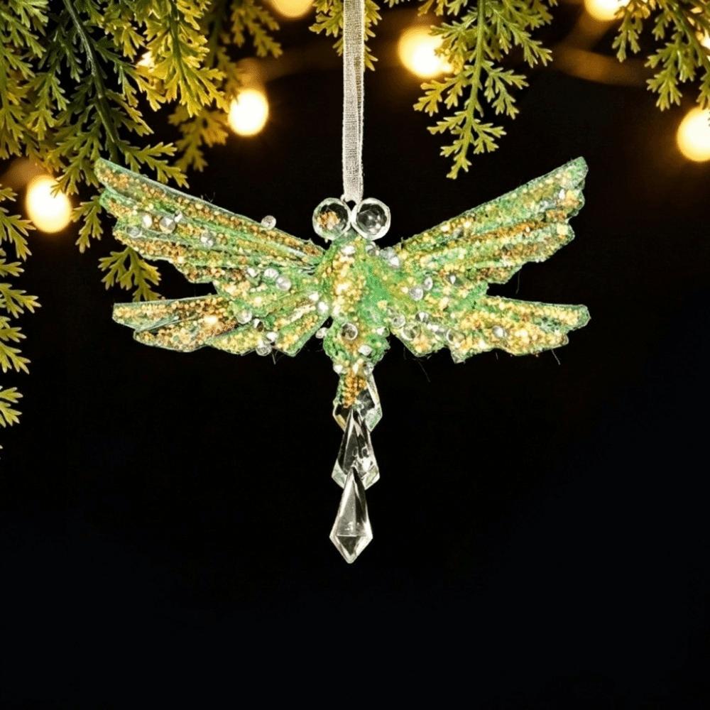 Glitter Dust Finish Christmas Snowflake Ornament Semi-Green Glitter Xmas Tree Ornament Holiday