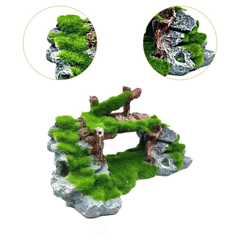 Aquarium Decor Fish Tank Decoration Decorative Small Fish Hideaway Multipurpose Creative Mountain View Stone Ornament Rockery