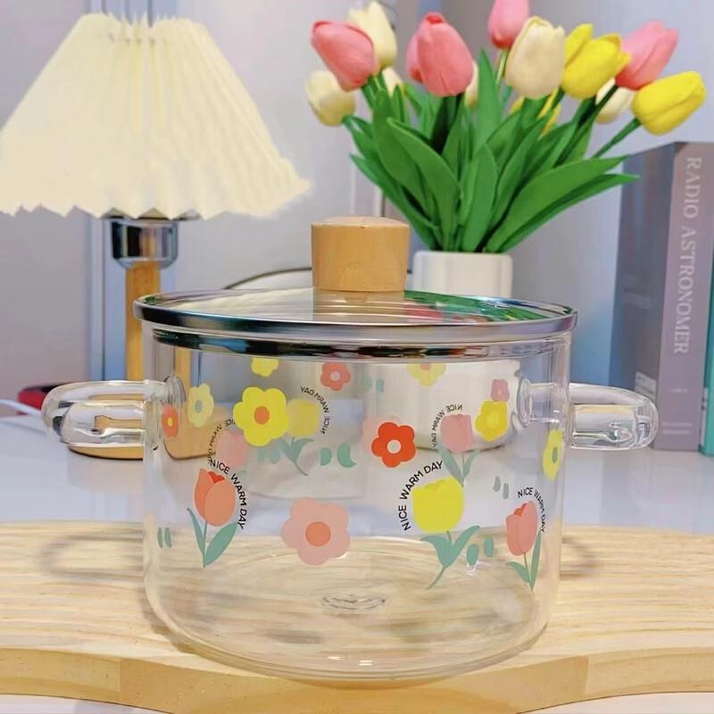 

Zhishi Tulip Double Handle Heat-Resistant Glass Pot Set