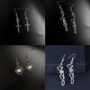 9x Goth Mysterious Drop Earring Jewelry Rose Heart for Butterfly Bat Skull for Cross Pendant Charm Vintage Earring For W