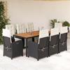 VidaXL Garden Dining Set with Cushions 9 Pcs, Patio Chairs and Table, Terrace Furniture, Modern, Black Resin 3212473