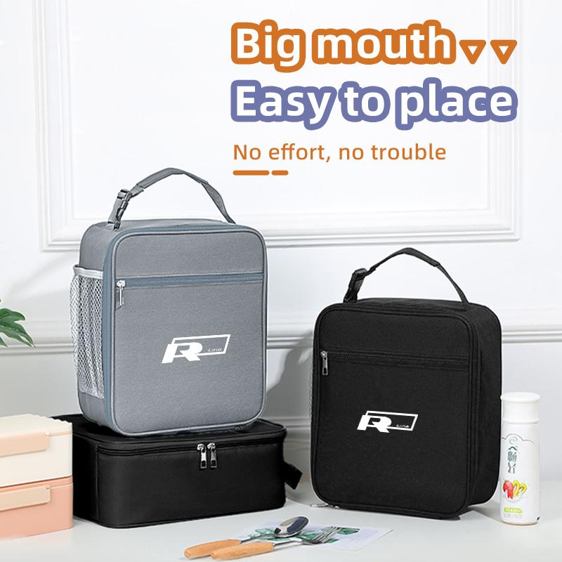YNEPB1 Car Insulated Lunch Bag Ice Pack Food Container Food Picnic Bags For VW T5 GTI R Line Polo Golf 5 6 Passat Scirocco