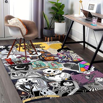 1pc Nightmare Before Christmas Art Carpet for Playroom Bedroom Living Room Sofa Home Decor,Game Area Rug Non-slip Floor Mat. D7280143