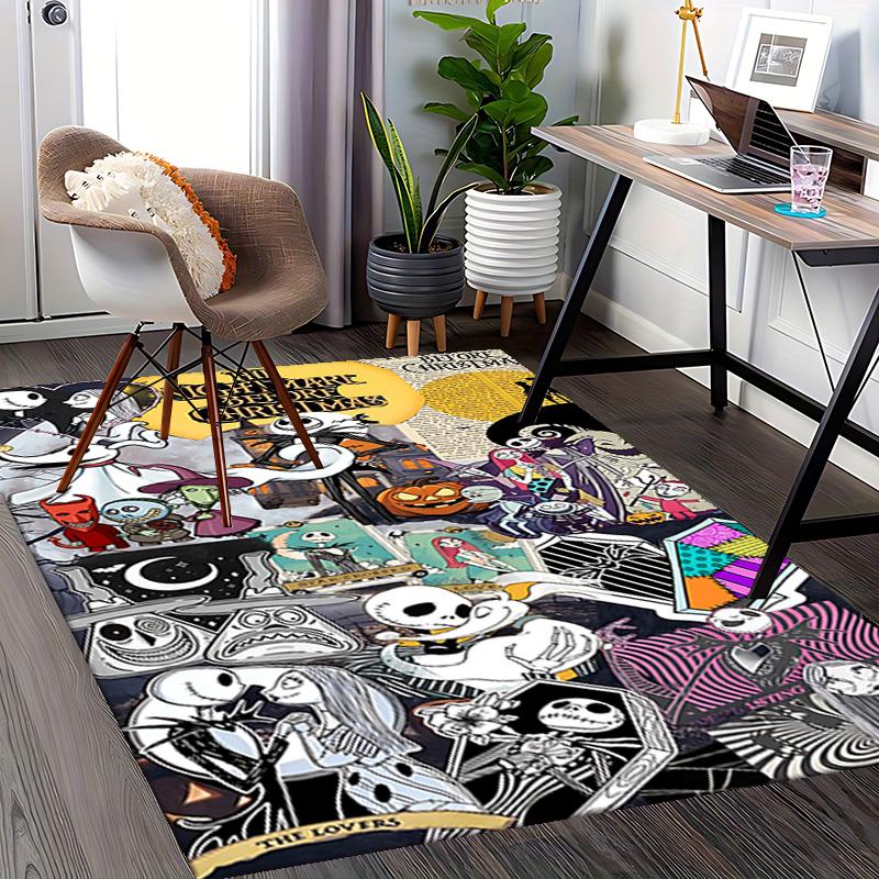 1pc Nightmare Before Christmas Art Carpet for Playroom Bedroom Living Room Sofa Home Decor,Game Area Rug Non-slip Floor Mat. D7280143