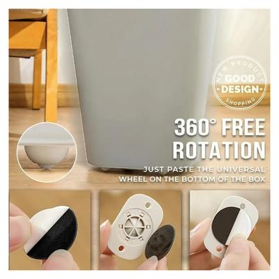 Portable Wheel Rollers Self Adhesive Casters Universal Pulley Storage Box Bottom Roller Noiseless Casters Pulley Home Tool