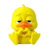 Funny Expression Decor 3D Printed Yellow Duck Figurine, Statue with Vivid Expressions, Modern Home Accent Cute Miniature Desktop Ornaments for Office