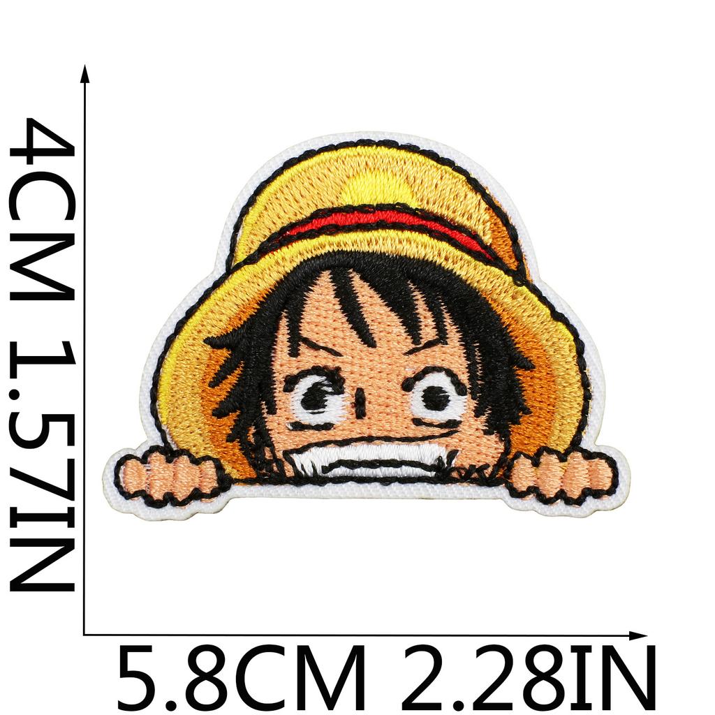 One Piece Embroidery Cloth Sticker, Clothes Decoration Patch Sticker, Japanese Animation Character Computer Embroidery Label, Bag Decoration Sticker