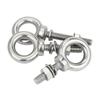 304 Stainless Steel M3 M4 M5 M6 M8 Ring Eyebolts with Nut Washer Gaksets Set Extended Bolts Marine Lifting Ring Screws and Nuts