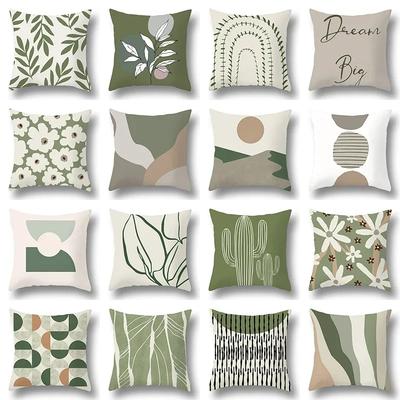 Green Plant Sofa Cushion Comfort Pillow Office Pillowcase Living Room Home Decorative Printed Pillowcase