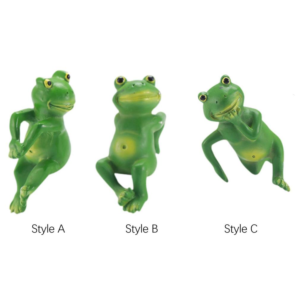 Niedliche Froschfigur Einweihungsgeschenk Moderne Außendekoration Handwerk Blumentopf-Halter für Terrasse Hof Balkon Rasen Zaun