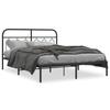 VidaXL Cadre de lit métal sans matelas avec tête de lit noir 140x190cm 377117