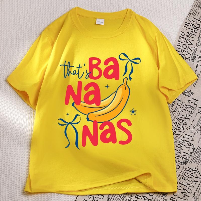 Thats Bananas T Shirts Summer Fruit Tshirt Retro Graphic Tee Banana Graphic Tee Trendy O Neck Short Sleeve Tshirts Clothing