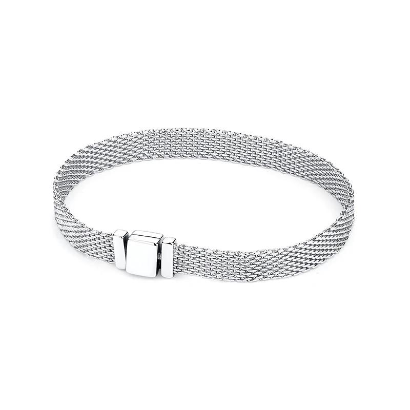 Originale 925 Sterling Sølv Armbånd Armbånd Krystallkule Kjærlighet Hjertelås Perler Charms Moments Armbånd For Kvinner DIY smykker