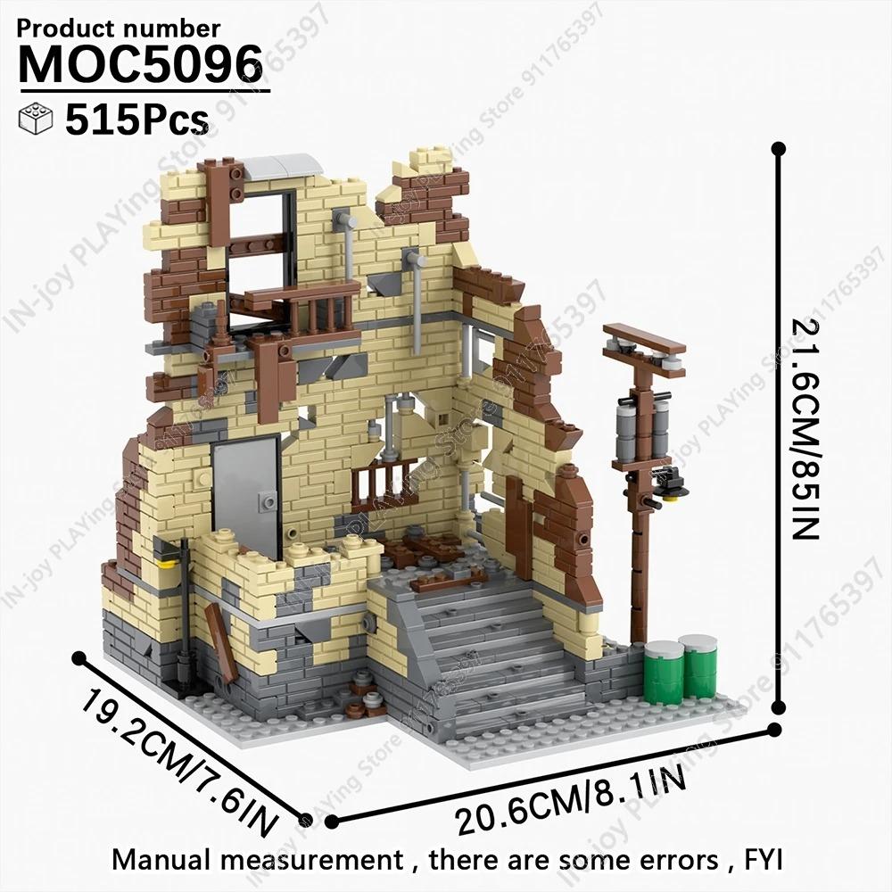 MOOXI Simulierte Militärkriegs-Bausteine WW2 Schlachtfeldruinen Artilleriekanonen Modell MOC Steine Erwachsenen-Set Spielzeug für Jungen