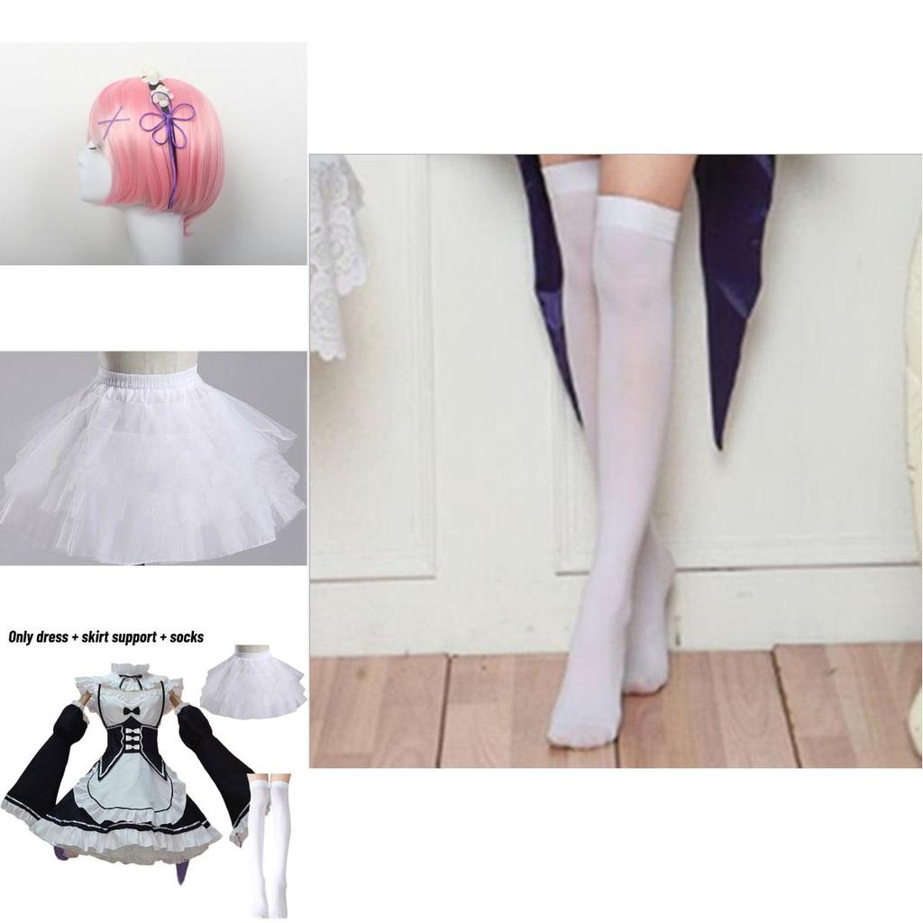 Elegant Zero Kara Hajimeru Isekai Seikatsu Twins Ram/rem Versatile Cosplay Maid Dress With Matching Headwear
