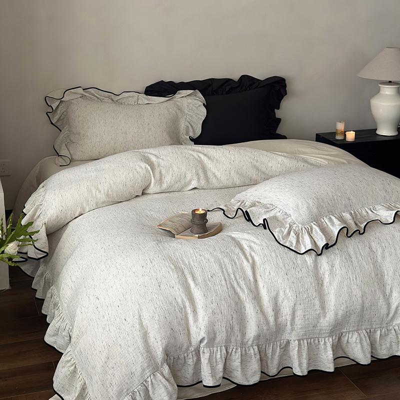 

Svetanya Yarndyed Egyptian Cotton Bedding Sets Bed Linens Pillowcase Sheet Duvet Cover Underwear Flat sheet Set&Queen