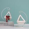 White Rectangular Ceramic Succulent Air Plants Pearls Holder Container Flower Pots For Desk Home Decoration