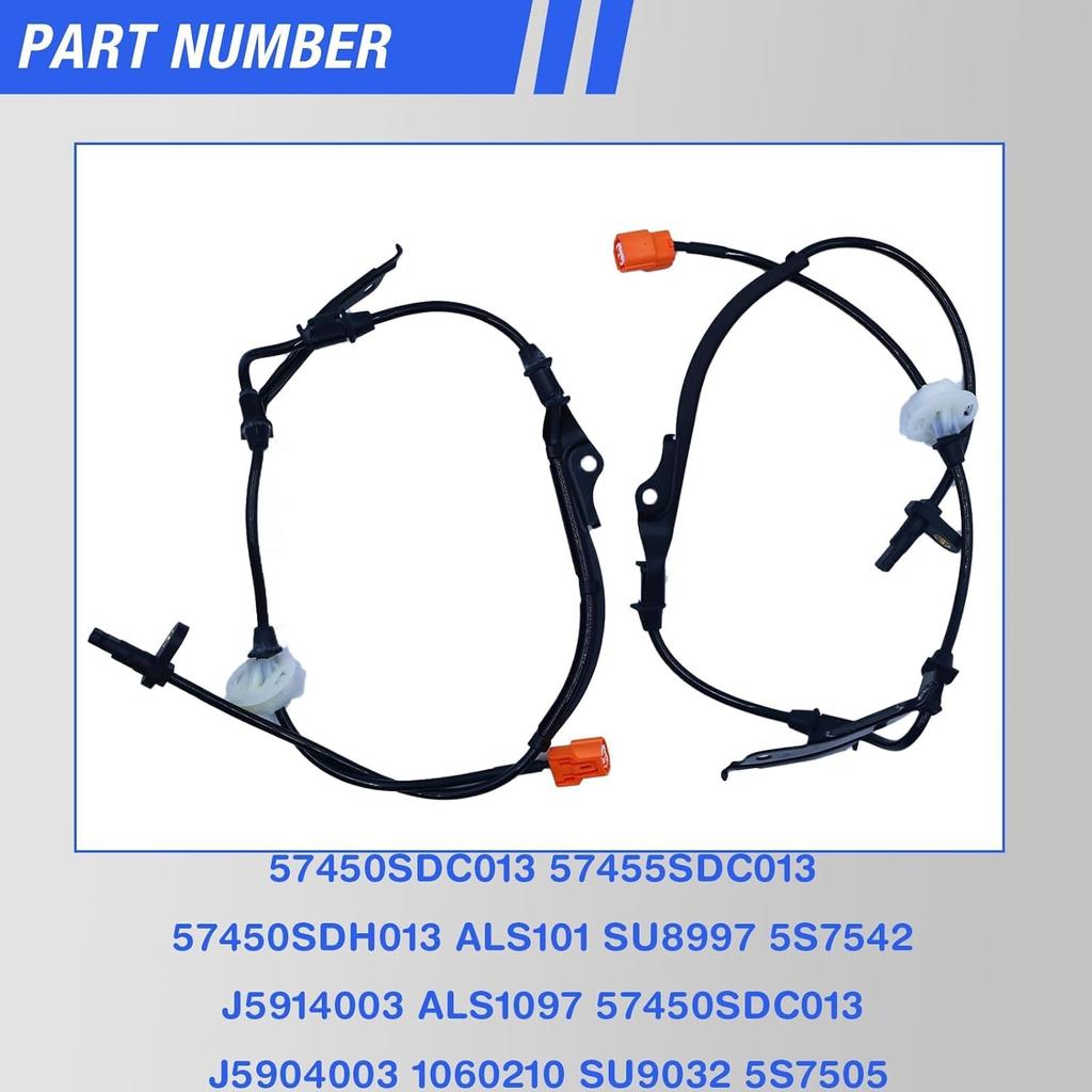 ABS Wheel Speed Sensor Front Left Right Compatible With 2003-2007 Honda Accord 2004-2008 Acura TSX Driver Passenger Side ABS Sensors # 57450-SDC-013
