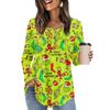 Women's Long Sleeve Tunic Loose Tops Casual Oversized Tops Pleated Tunic Button Down Casual Women's Print Tops