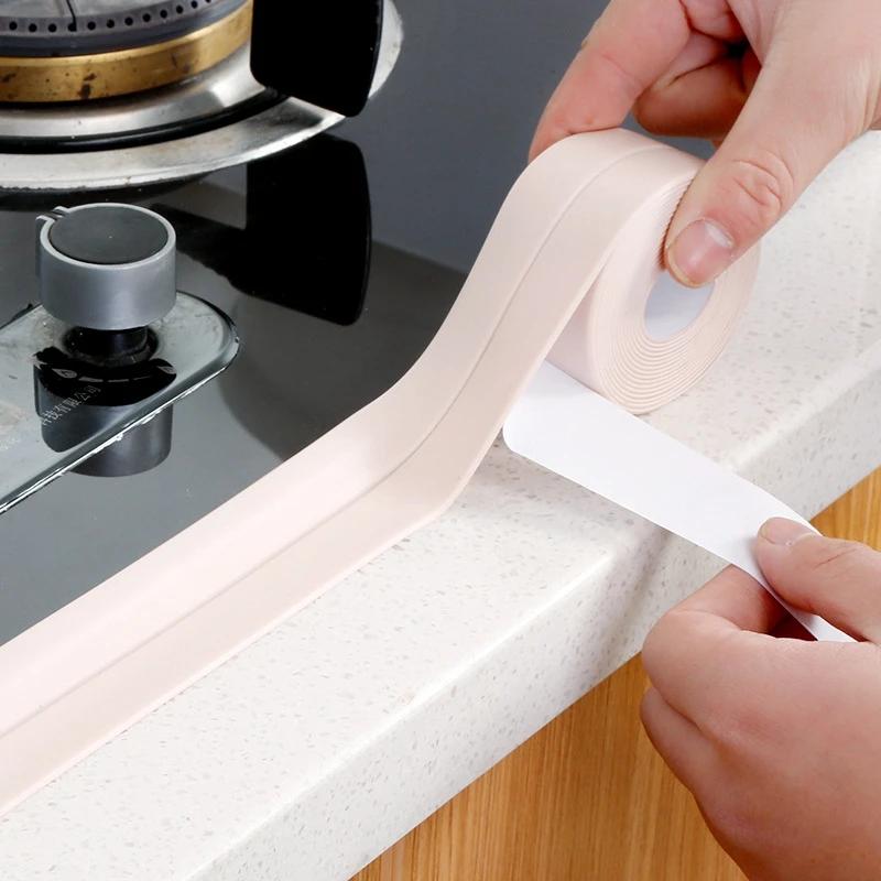 3m Bathroom Shower Sink Bath Sealing Strip Tape PVC Self Adhesive Tape Wall Sticker Kitchen Self Adhesive Waterproof Plaster