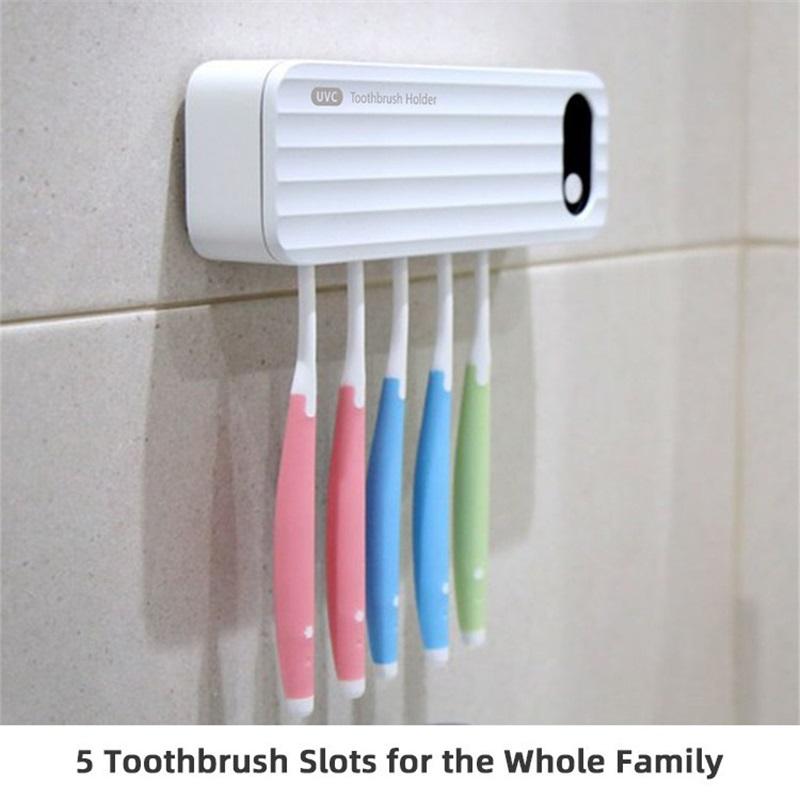 UV Toothbrush SterilizerWirelessly wall-mouted disinfecting toothbrush holder