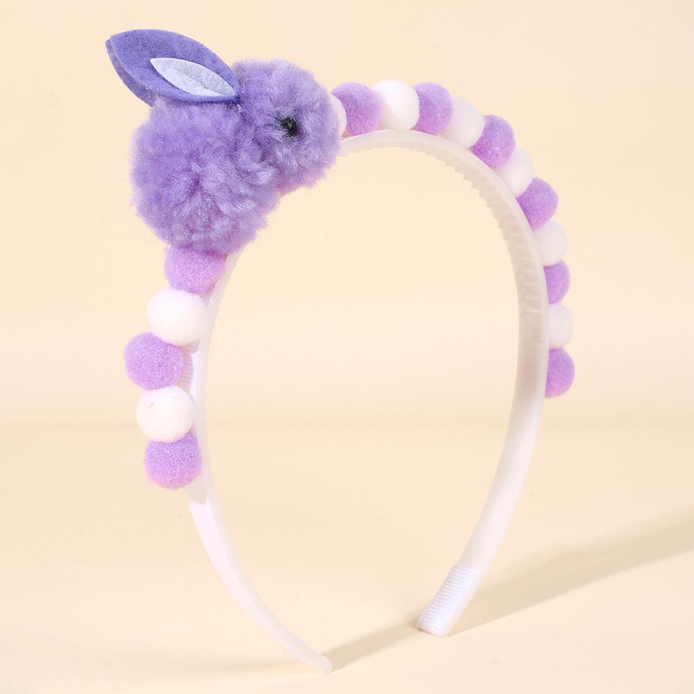 2Pcs Rabbit Fur Ball Headband Cute Rainbow Cartoon Unicorn Bow Hair Bands For Girls Children Kids Diadem Headdress Accessories