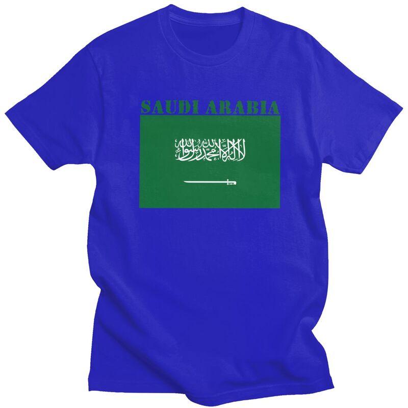 Custom Saudi Arabia Flag Tshirts for Men Short Sleeve T Shirt Tshirt 100 Cotton Tees Gift