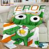 3D Cartoon Keroro Blanket Cute Frog Blanket Soft Lightweight Flannel Blanket for Living Room Bedroom Sofa Travel Camping Blanket