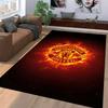 "Manchester United Logo Carpet with Fiery Background for Home Decor" Suitable for use as an anti-slip for living room bedroom sofas