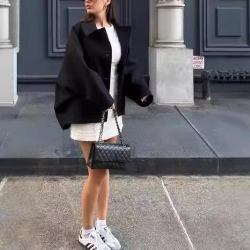 European and American Autumn and Winter Women's Retro Coat Lapel Loose Fur Coat